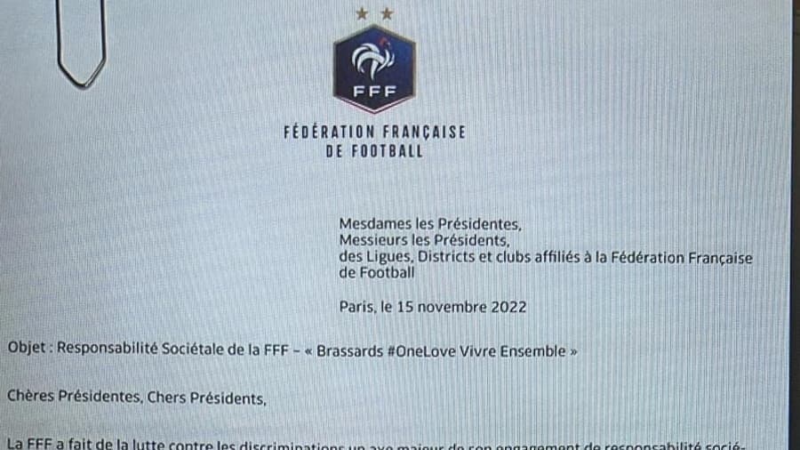 La lettre de Noël Le Graët au foot amateur sur le brassard