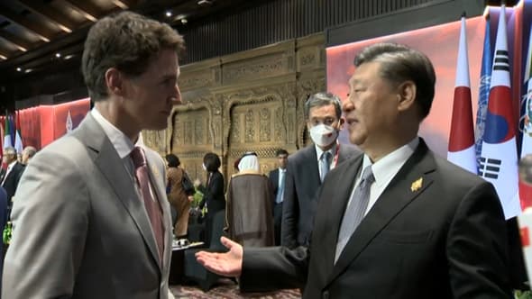 Justin Trudeau et Xi Jinping au G20 à Bali en Indonésie, le 16 novembre 2022