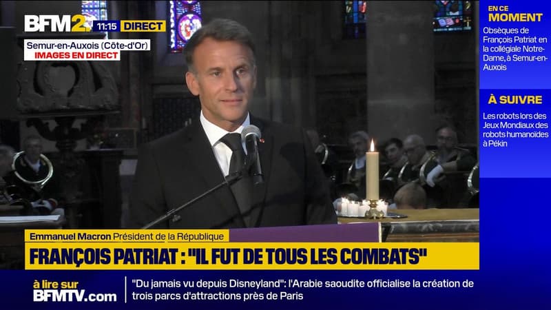 Emmanuel Macron à propos de François Patriat: "Là où beaucoup pensent que l’esprit de défaite a déjà gagné, lui se battait"