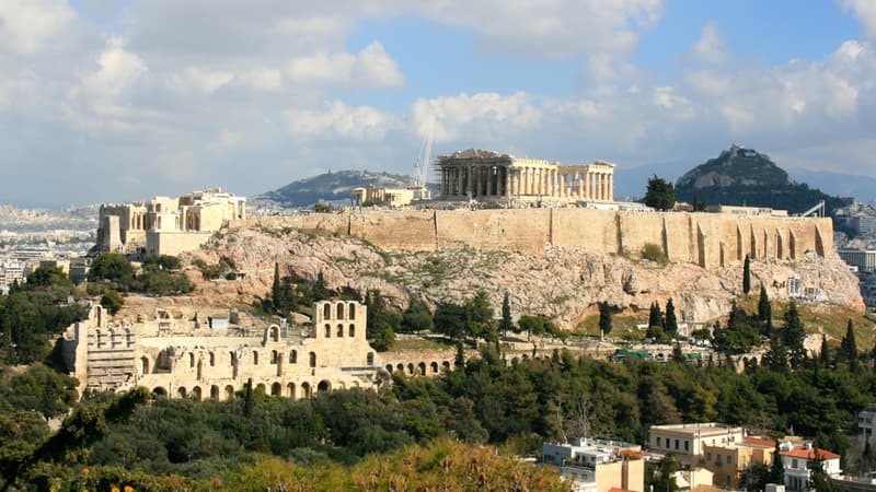 Vue sur l'Acropole d'Athènes.