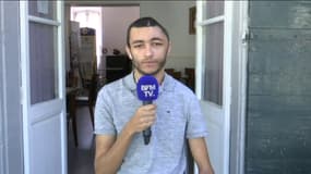 Hedi, victime d'un tir de LBD à Marseille, témoigne sur BFMTV le 31 juillet 2023.