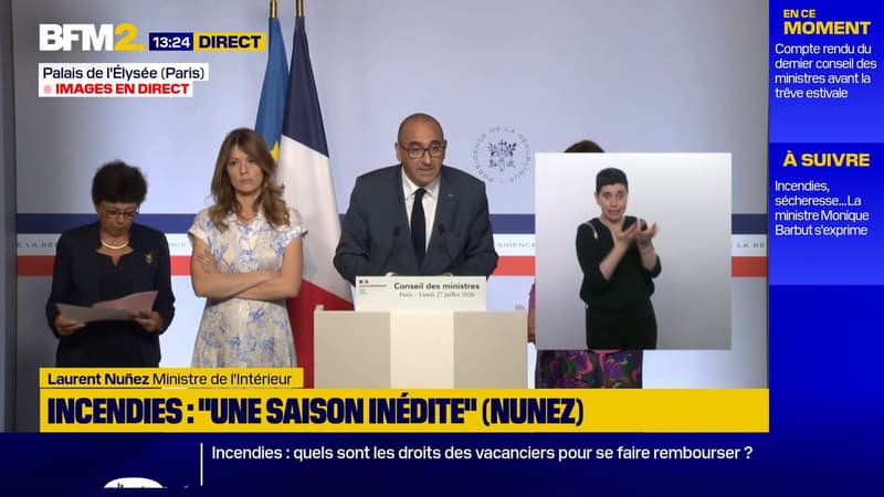 Incendies en Gironde: le feu "stabilisé" mais "non fixé", annonce Laurent Nuñez