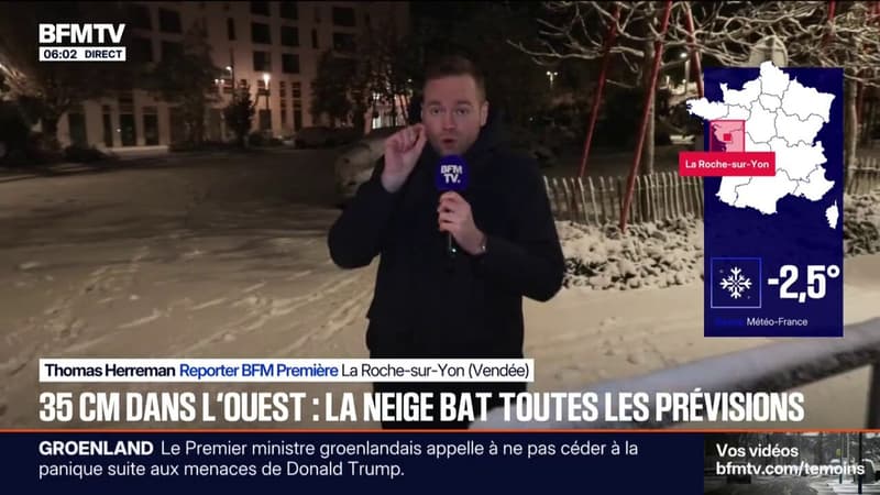 La neige est tombée en quantité dans l'ouest du pays