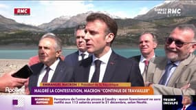 Malgré la contestation, Macron "continue de travailler" 