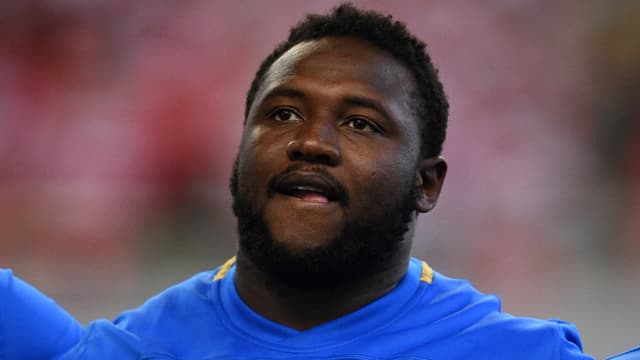 Le rugbyman italien Cherif Traorè, à Kobe le 16 juin 2018