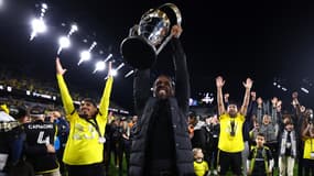 Wilfried Nancy célèbre le titre de champion de MLS avec Columbus, le 9 décembre 2023