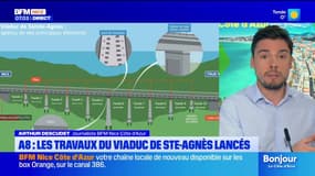 Alpes-Maritimes: les travaux du viaduc de Sainte-Agnès, sur l'A8, lancés