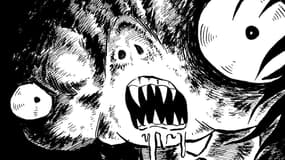 Détail de la couverture du manga "La Fillette de l'enfer" de Hideshi Hino