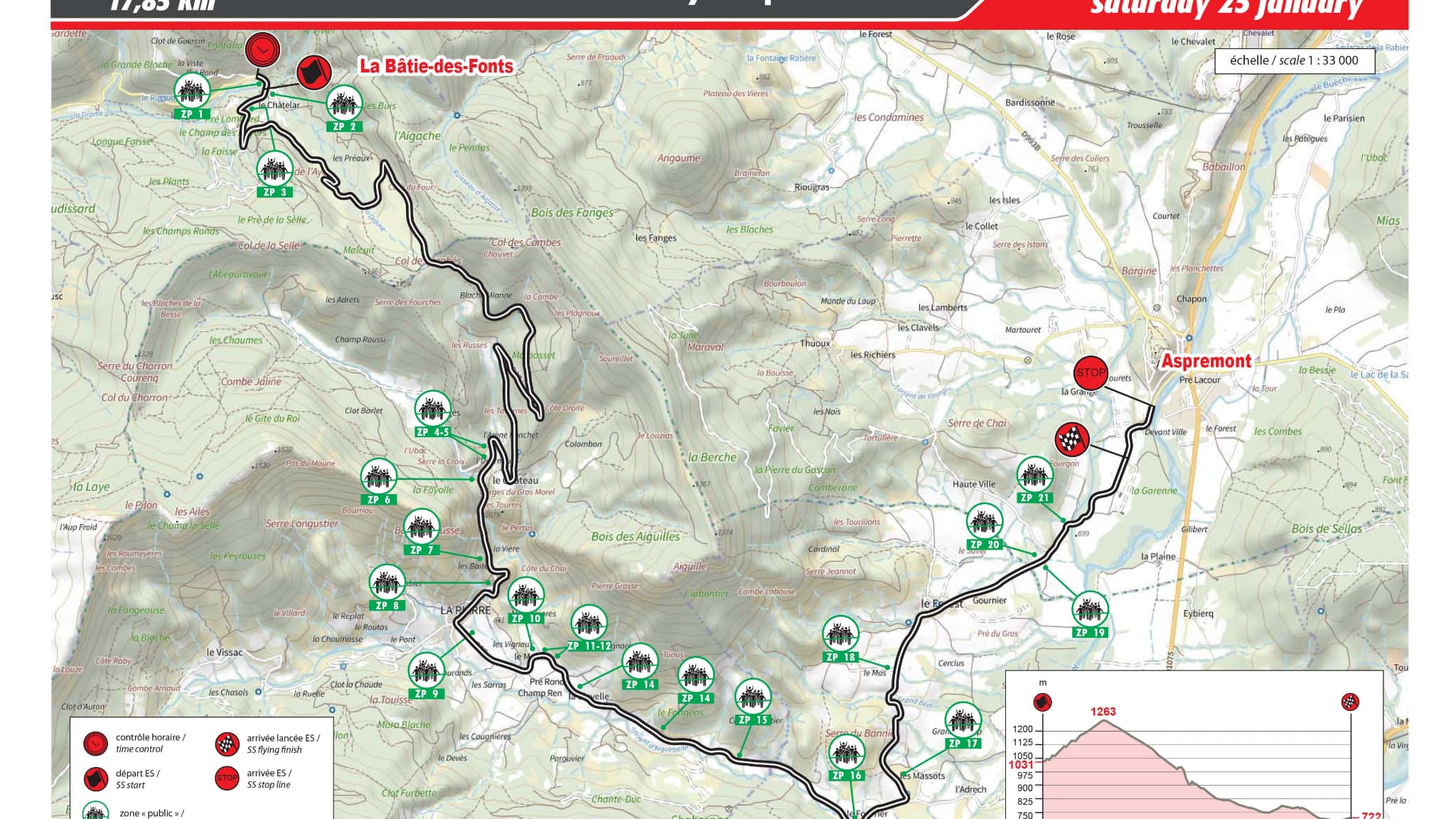 L'étape La Bâtie-des-Fonts/Aspremont de la 93e édition du rallye Monte-Carlo