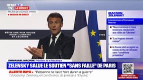 Soutien à l'Ukraine: "Sur la ligne de front, ce ne sont pas des troupes européennes qui seront déployées" (Emmanuel Macron)