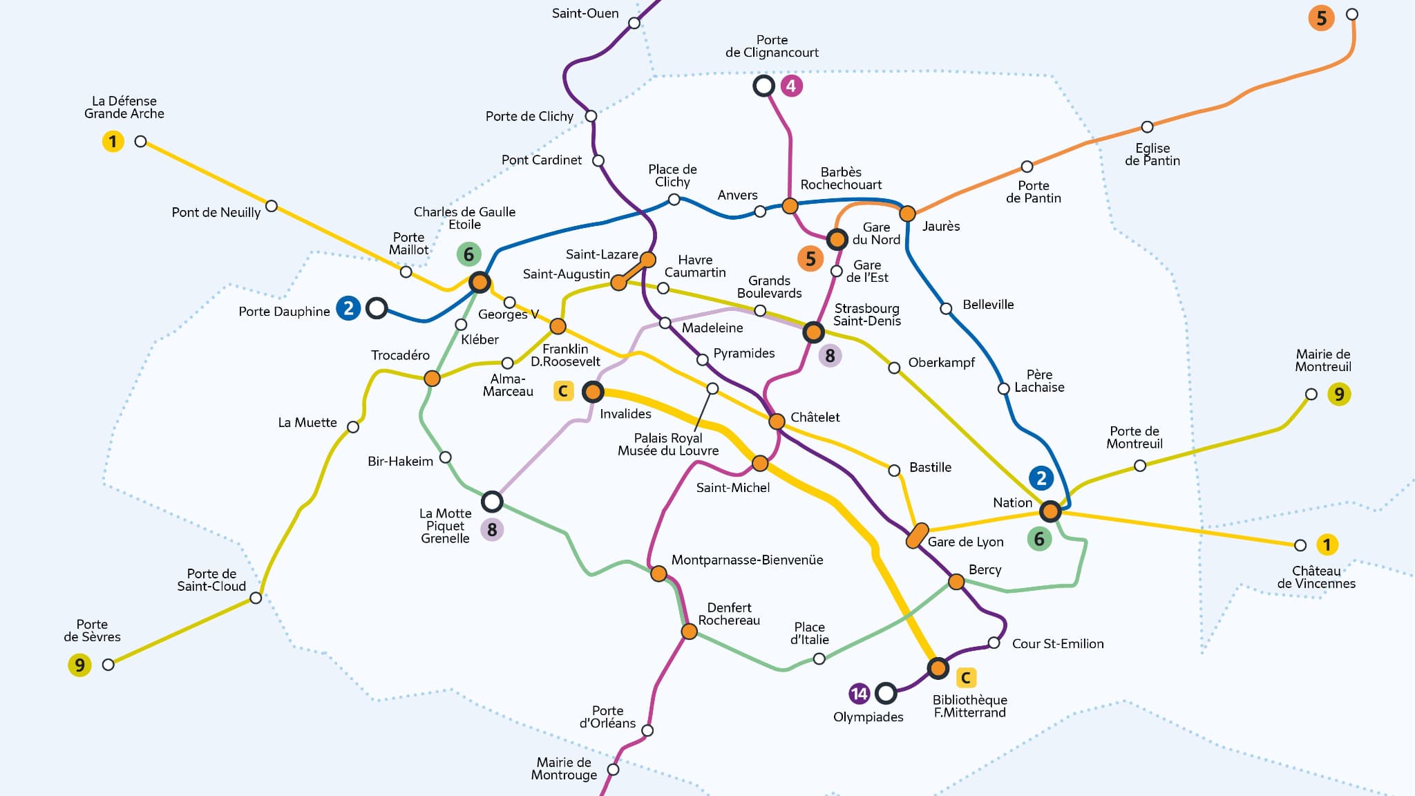 Le plan des stations de métro ouvertes toute la nuit du samedi 10 au dimanche 11 août lors du Marathon pour tous des JO 2024. Le plan des stations de métro ouvertes toute la nuit du samedi 10 au dimanche 11 août lors du Marathon pour tous des JO 2024.
