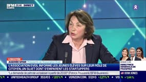 Andrée Sfeir (Association Eveil) :  L'association Eveil informe les jeunes élèves sur leur rôle de citoyen, un sujet dont s'emparent les startuppers - 08/03