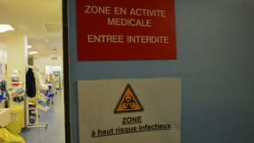 Zone Covid-19 à l'hôpital Bichat de l'AP-HP, le 13 mars 2020