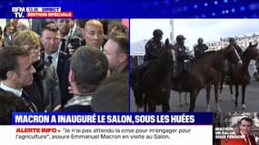 Le président de la République à la rencontre des agriculteurs sous les huées et les sifflets des manifestants  