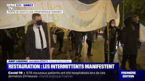 Restauration: les intermittents manifestent sur le périphérique parisien, au niveau de la Porte de Saint-Cloud