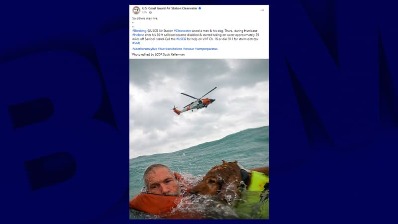 Tempête Hélène: un homme et son chien sauvés de justesse en pleine mer après être tombés en panne