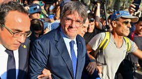 Carles Puigdemont à Barcelone, le 8 août 2024, sept ans après son exil de Catalogne. 