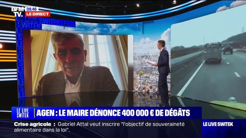 Jean Dionis du Séjour, maire d'Agen évalue les dégâts dans sa ville à environ 400.000 euros après la colère des agriculteurs