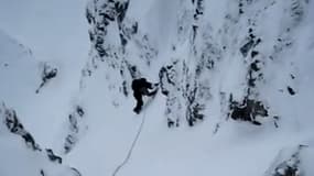 La goulotte des enfers, filmée par un alpiniste lors d'une précédente expédition.