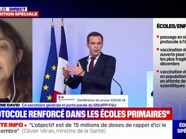 Guislaine David (SNUIPP-FSU) sur l'épidémie de Covid-19: "On n'a jamais vécu une vague aussi importante dans nos écoles"