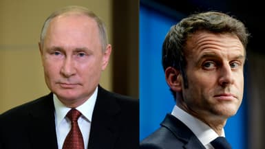 Vladimir Poutine (à gauche) et Emmanuel Macron (à droite) (Photo d'illustration)
