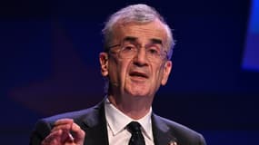 Le gouverneur de la Banque de France François Villeroy de Galhau à Francfort en Allemagne, le 22 novembre 2024