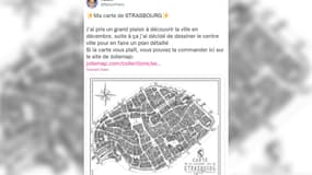 Le dessinateur PabloR a dévoilé sa carte de Strasbourg.