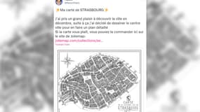 Le dessinateur PabloR a dévoilé sa carte de Strasbourg.