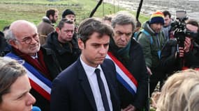Gabriel Attal à Parçay-Meslay, en Indre-et-Loire, le 28 janvier 2024.