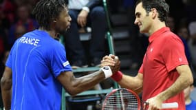 Gaël Monfils et Roger Federer