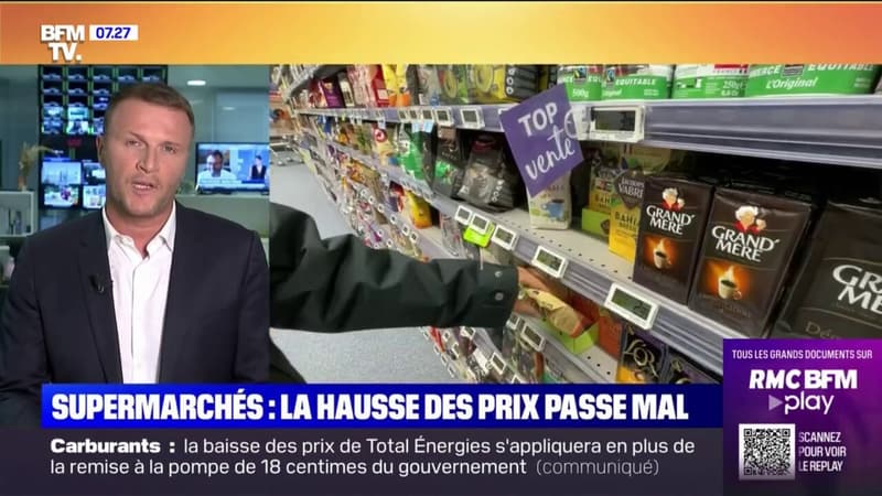 Supermarchés: la hausse des prix passe mal