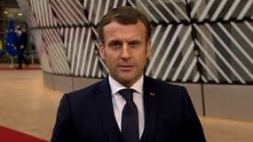 Emmanuel Macron, lors du sommet européen sur la crise sanitaire, le 10 décembre 2020.
