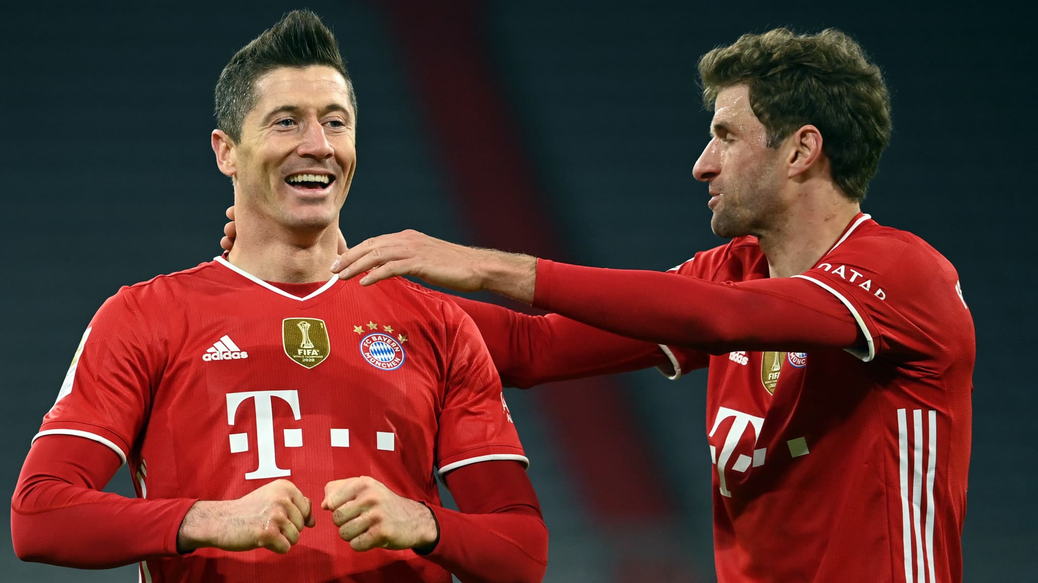 Robert Lewandowski et Thomas Muller sous le maillot du Bayern Munich Robert Lewandowski et Thomas Muller sous le maillot du Bayern Munich