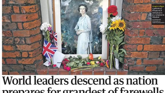 La une du Guardian du 19 septembre 2022 La une du Guardian du 19 septembre 2022