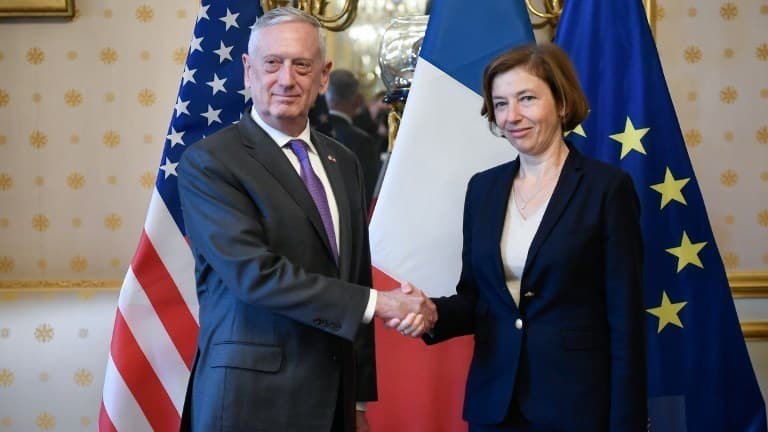 Le ministre américain de la Défense Jim Mattis lors de sa rencontre avec Florence Parly.