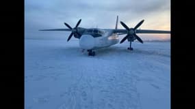 Une photo de l'avion russe qui a atterri sur le fleuve de Kolyma le 28 décembre 2023.