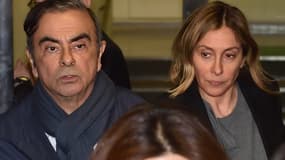 Carlos Ghosn et son épouse, Carole - Kazuhiro NOGI - AFP