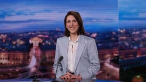 Valérie Hayer, présidente du groupe Renew au Parlement européen et tête de liste de la majorité aux élections européenne sur TF1 le 29 février 2024