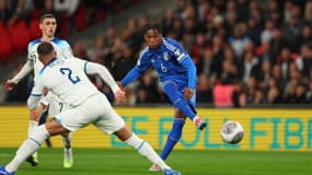 Destiny Udogie avec l'Italie lors du match de qualification à l'Euro 2024 face à l'Angleterre, en octobre 2023
