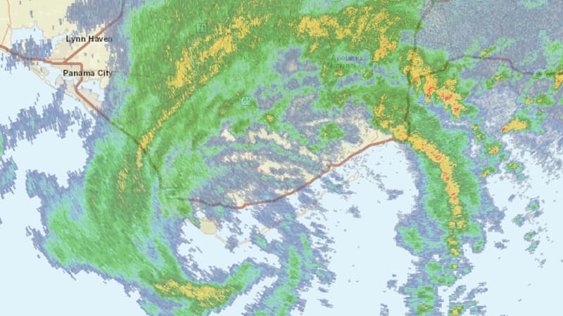 Vue satellitaire de la tempête Mindy, enregistrée par le centre américain des ouragans le mercredi 8 septembre.