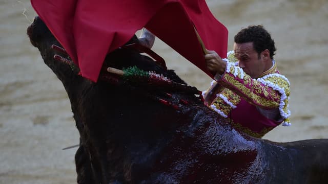 Une corrida à Pampelune en Espagne, le 13 juillet 2017.