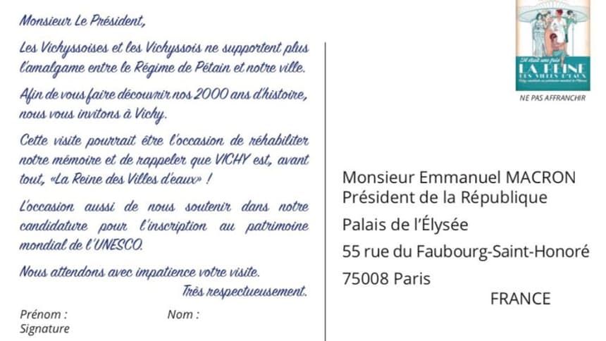 La carte poste éditée par le maire 