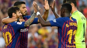 Lionel Messi, Luis Suarez et Ousmane Dembélé