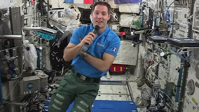 Thomas PEsquet à bord de l'ISS, le 30 mai 2017.
