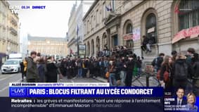 Retraites: le lycée Condorcet à Paris bloqué par des lycéens