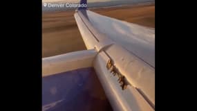 L'aile arrachée du Boeing 757 filmée par un passager.