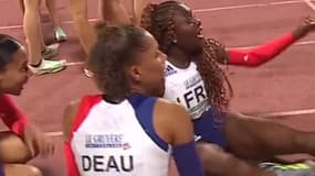Les Françaises après le relais du 4x400 mètres aux championnats d'Europe de Jérusalem, le 10 août 2023