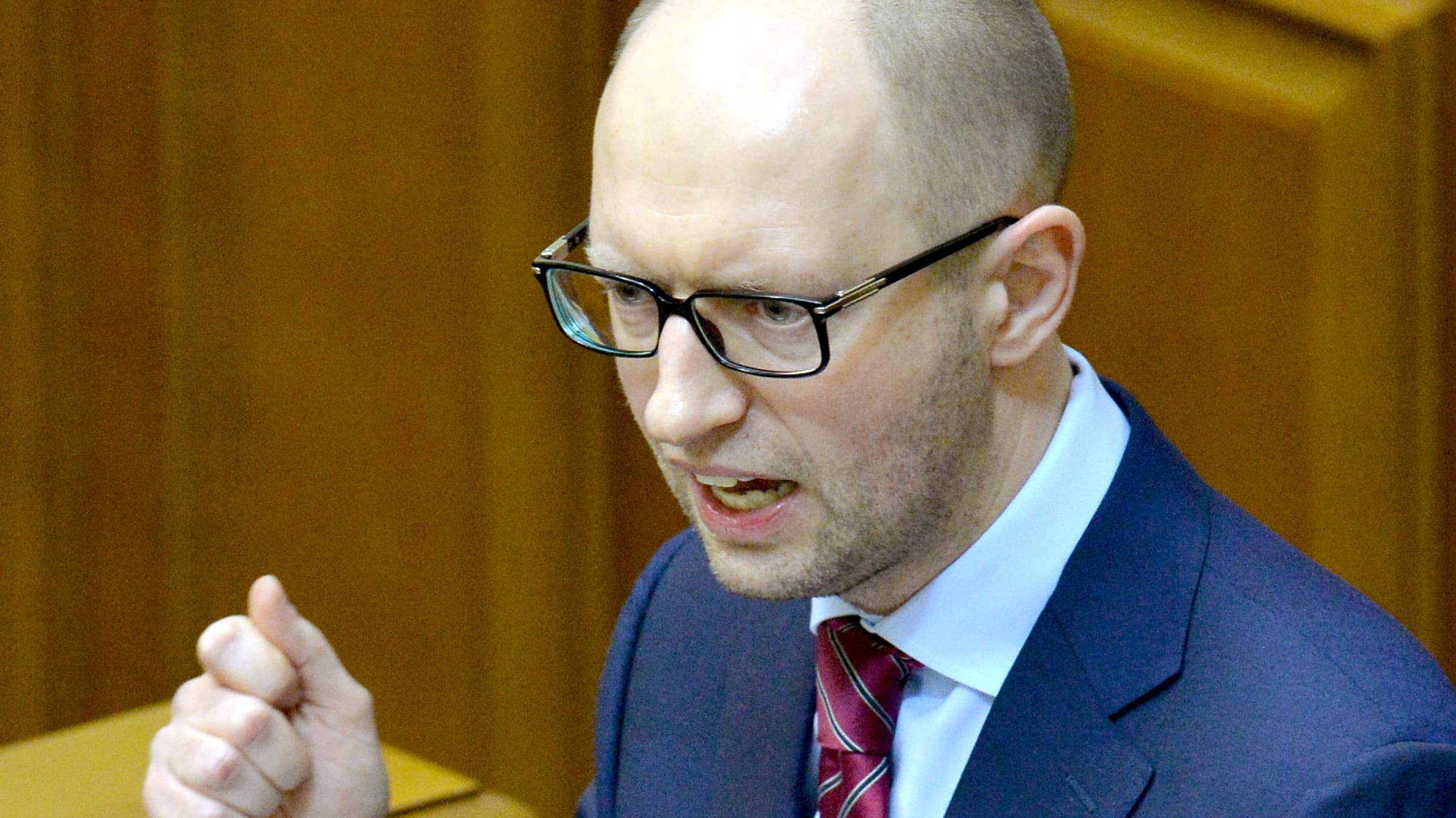 Le nouveau Premier ministre Arseni Iatseniouk, jeudu 27 février, à la Rada, le Parlement ukrainien.