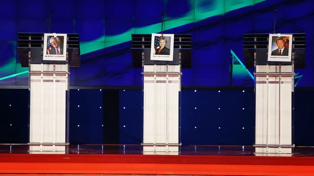 Le plateau de CNN où se déroulera le premier débat entre les candidats à la primaire démocrate, le 13 octobre, à Las Vegas.