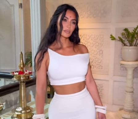 Kim Kardashian au mariage d'Anant Ambani le 12 juillet 2024.